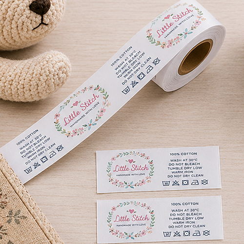 Full-Colour Custom Printed Clothing Labels – 25mm Ribbon
