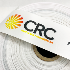 Custom Printed Full Colour Logo On White 50mm Ribbon