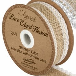 Woven Lace Edge Hessian Ribbon
