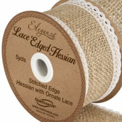 Woven Lace Edge Hessian Ribbon