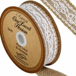 Woven Hessian Overlaced Wedding Ribbon