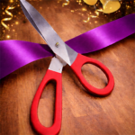 Red Scissors with PURPLE Ribbon