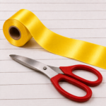 Red Scissors with YELLOW Ribbon