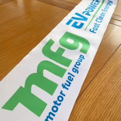 300mm Wide Branded Ribbon For Charity Openings Large Giant Customised Ribbon By Personalised Printed Ribbons Next Day Delivery