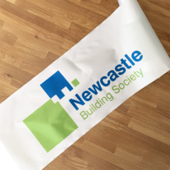 Extra Wide White Ribbon Custom Branded 12 inch ribbon by Personalised Printed Ribbons Next Day Delivery