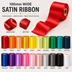 100mm Wide Plain Satin Ribbon Perfect for Grand Openings and Sashes