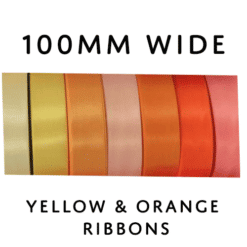 Extra Wide Yellow & Orange Satin Ribbon