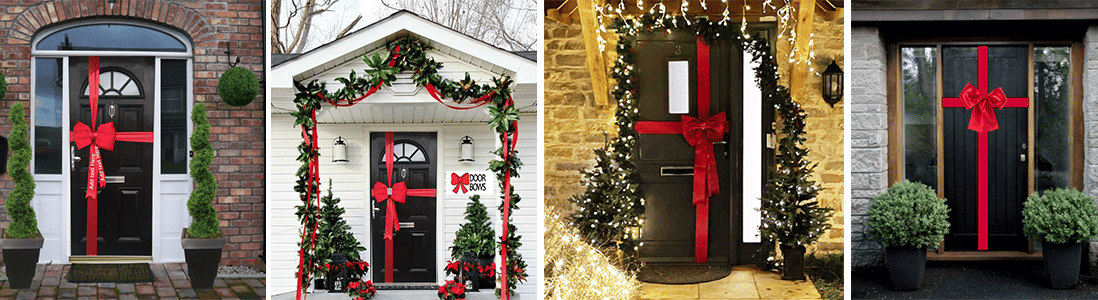 Christmas Door Bows Cheap Quick Delivery How To Fit Easy UK