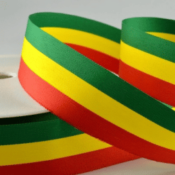green yellow red stripy ribbon