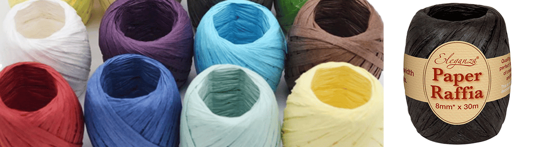 Black Paper Raffia Eco Friendly Ribbon