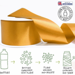 Eco-Friendly Double-Faced Gold Satin Ribbon