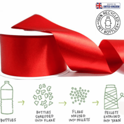Eco-Friendly Double-Faced Red Satin Ribbon
