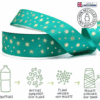 Eco-Friendly Grosgrain Green Star Printed Ribbon