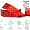 Eco-Friendly Grosgrain Red Star Printed Ribbon