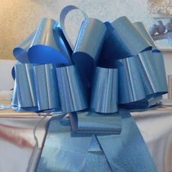 Blue Holographic Giant Car Bow