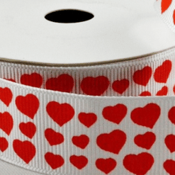 Red Hearts Grosgrain Ribbon