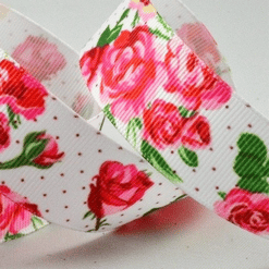 Red Rose Printed Ribbon