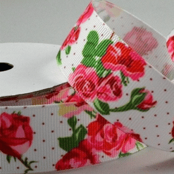Red Rose Printed Ribbon