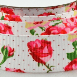 Red Rose Printed Ribbon