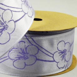 Velvet Flower Printed Sheer Ribbon