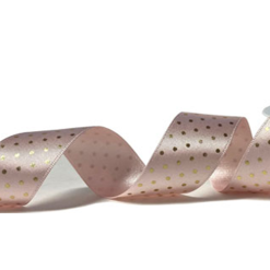 Rose Gold With Gold Polka Dot Satin Ribbon