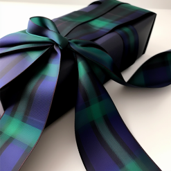 Blue Green Tartan Ribbon