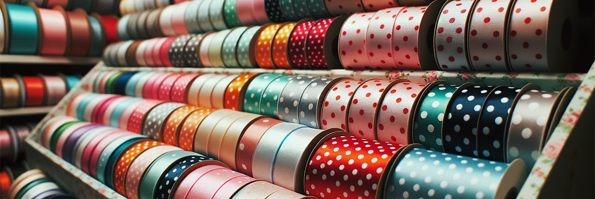 Polka Dot Ribbons On The Shelf