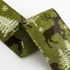 Christmas Green Stag Wired Edge Hessian Ribbon