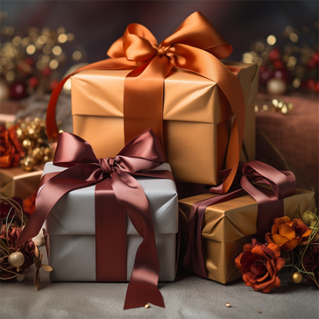 Wide Autumn Ribbons for gift wrapping