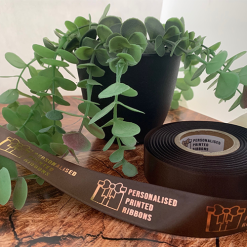 Black Logo Printed Ribbon