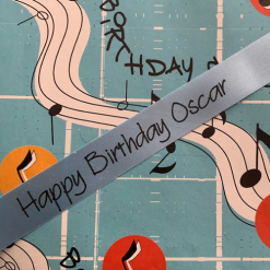 Baby Blue Logo Printed Ribbon