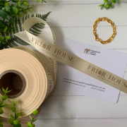 Logo Printed Cream Ribbon