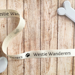 Cream Logo Printed Ribbon