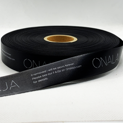 Logo Printed Onto A Black Ribbon
