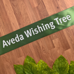 Logo Printed Onto A Forest Green Ribbon