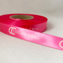Logo Printed Bright Pink Ribbon
