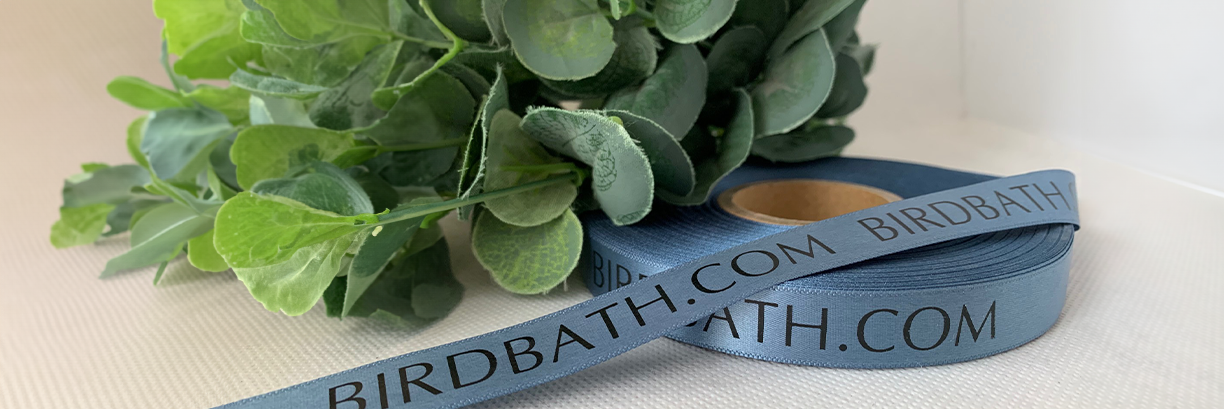 Logo Printed Onto A Steel Blue Ribbon