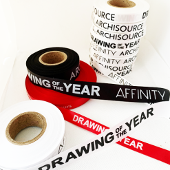 Logo Printed Onto A White Ribbon