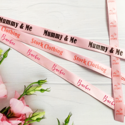 Pink Logo Ribbons By Personalised Printed Ribbons