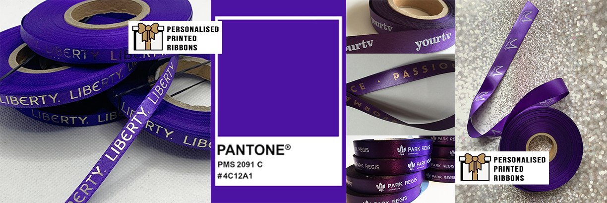 Purple Printed Ribbons