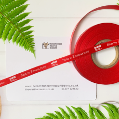 Logo Printed Red Ribbon