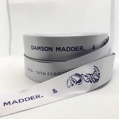 Silver Grey Logo Printed Ribbon
