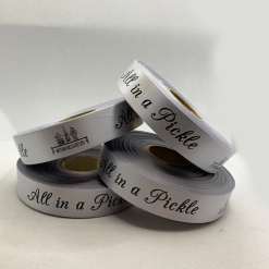 Silver Grey Logo Printed Ribbon