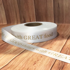White Logo Printed Ribbon