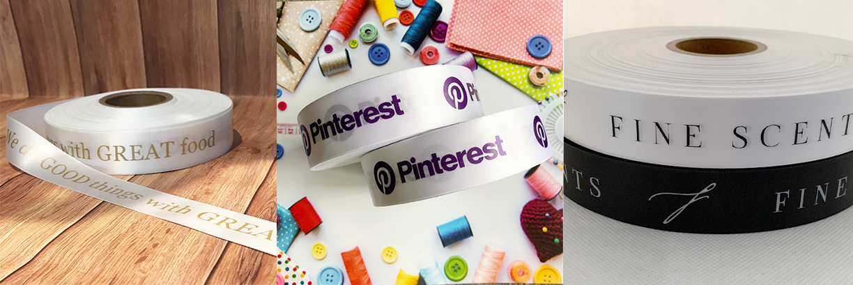 Bright White Logo Printed Ribbon