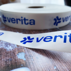 Logo or Text Printed Onto A White Ribbon