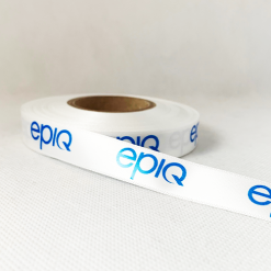 Logo Printed Onto A White Ribbon
