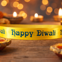 Logo Printed Onto A Yellow Ribbon