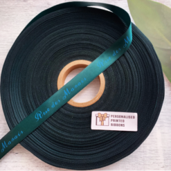 dARK gREEN rIBBON sTYLISH bLUE pRINT nEXT dAY dELIVERY pERSONALISED pRINTED rIBBONS