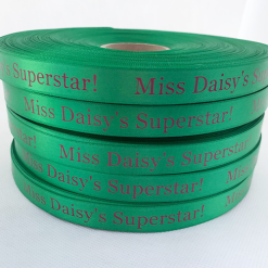 Emerald Green Logo Printed Ribbon, Green Printed Ribbons